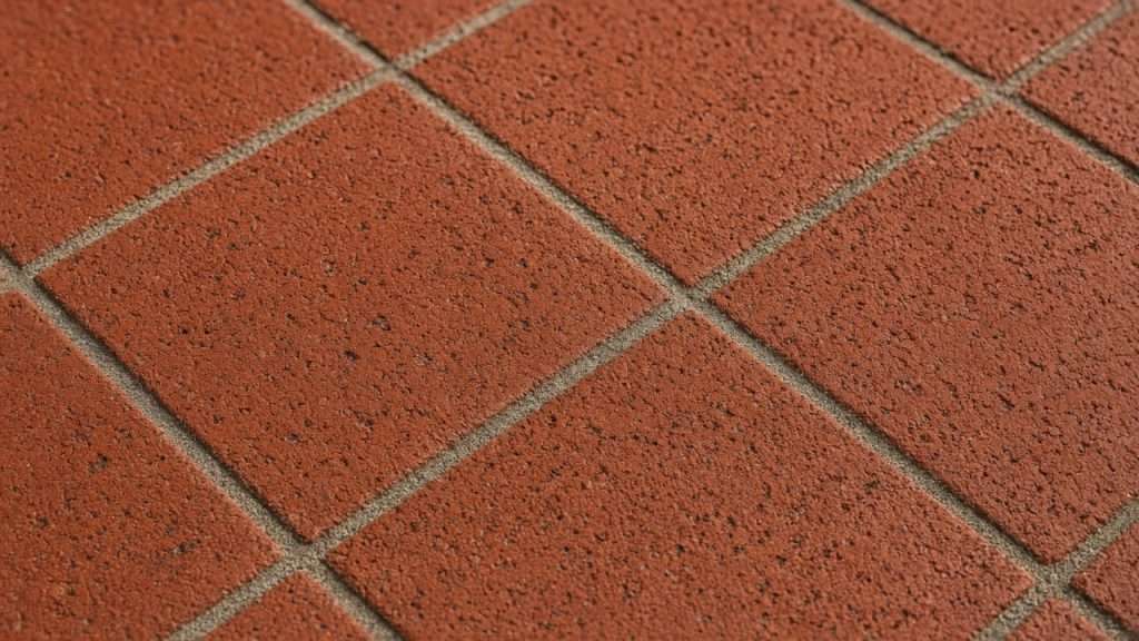 Close-up of clean quarry tile and grout in Orange County