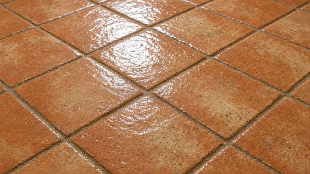 Close-up of sealed Saltillo tile in Orange County