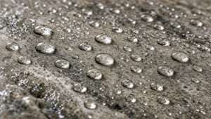 Water beading on freshly sealed tile in the Bay Area