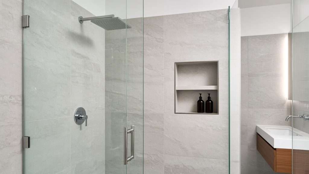 Clean shower tile and glass wall in the Bay Area